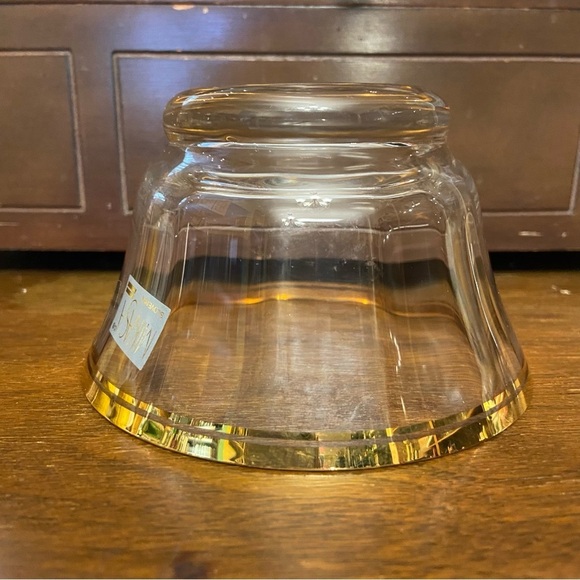BNWOT Vintage Mikasa Jonestown‎ gold  rimmed crystal glass bowl - Picture 8 of 11